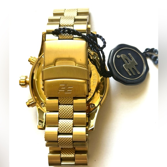 32 Degrees Gold, Green Carbon Fiber & MOP Mens Chronograph Watch NIB GIFT! - Picture 8 of 9